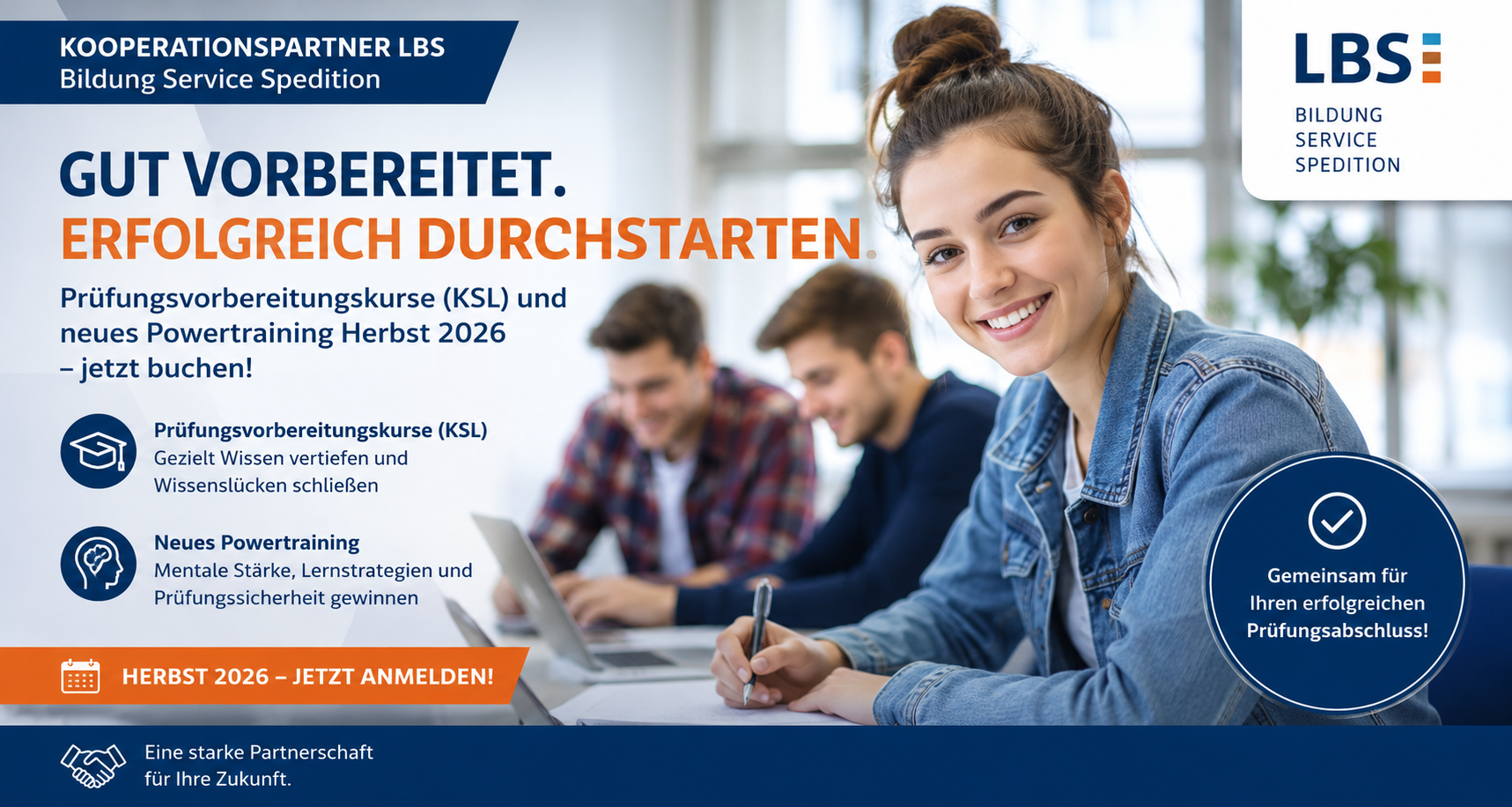 Kooperationsangebot unseres Partners LBS: Prüfungsvorbereitung Herbst 2026